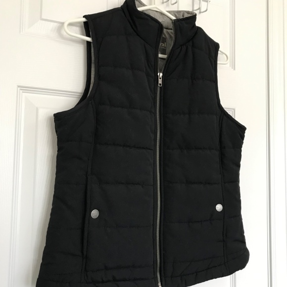 Natural Reflections Quilted Black Sweater Vest S Grey Inside Sleeveless Pockets - Picture 5 of 14